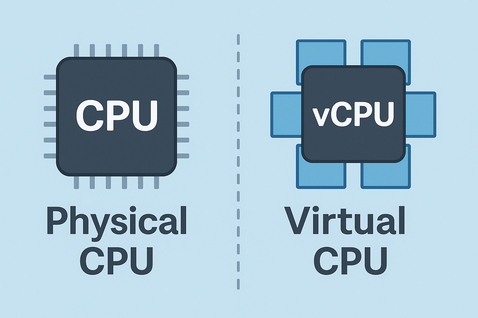 Illustration: Difference between vCPU and Physical CPU