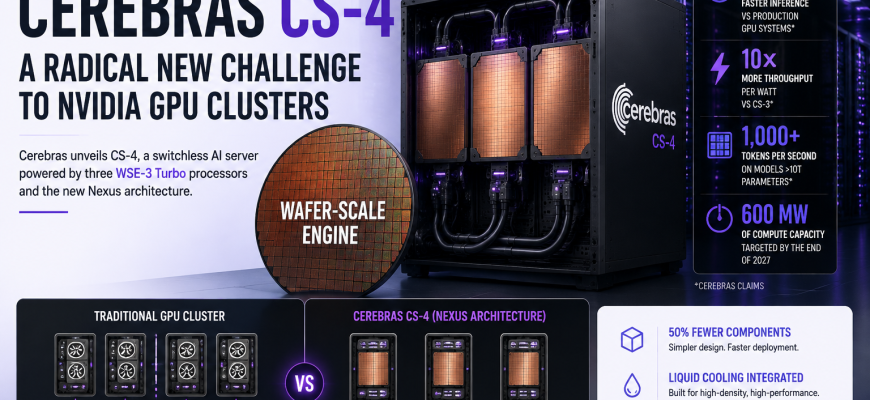 Cerebras, CS-4, WSE-3 Turbo, AI Servers, GPU Servers, NVIDIA, AMD, AI Inference, Wafer Scale Engine, Dedicated Servers, AI Infrastructure