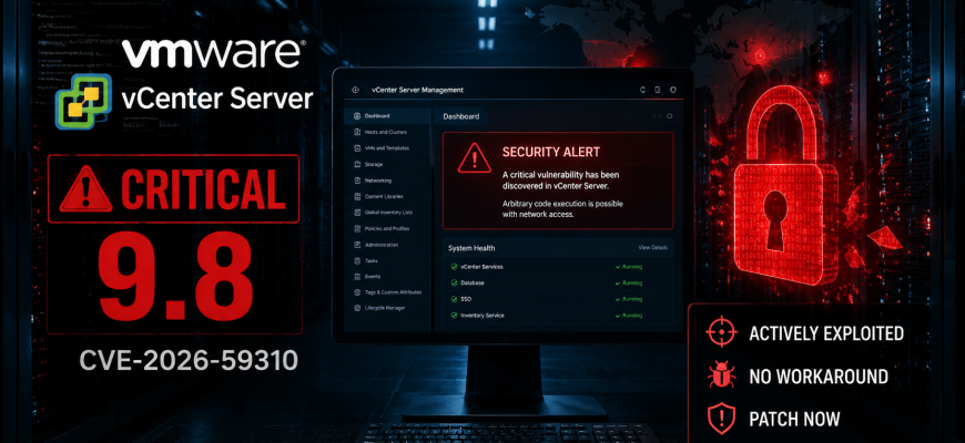 VMware vCenter CVE-2026-59310 critical vulnerability under active exploitation